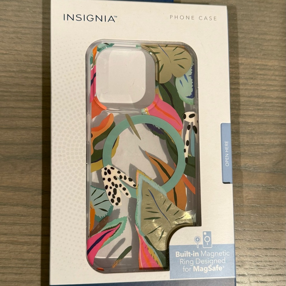 Tropical Insignia iPhone 2023 Case with Built-in Magnetic Ring